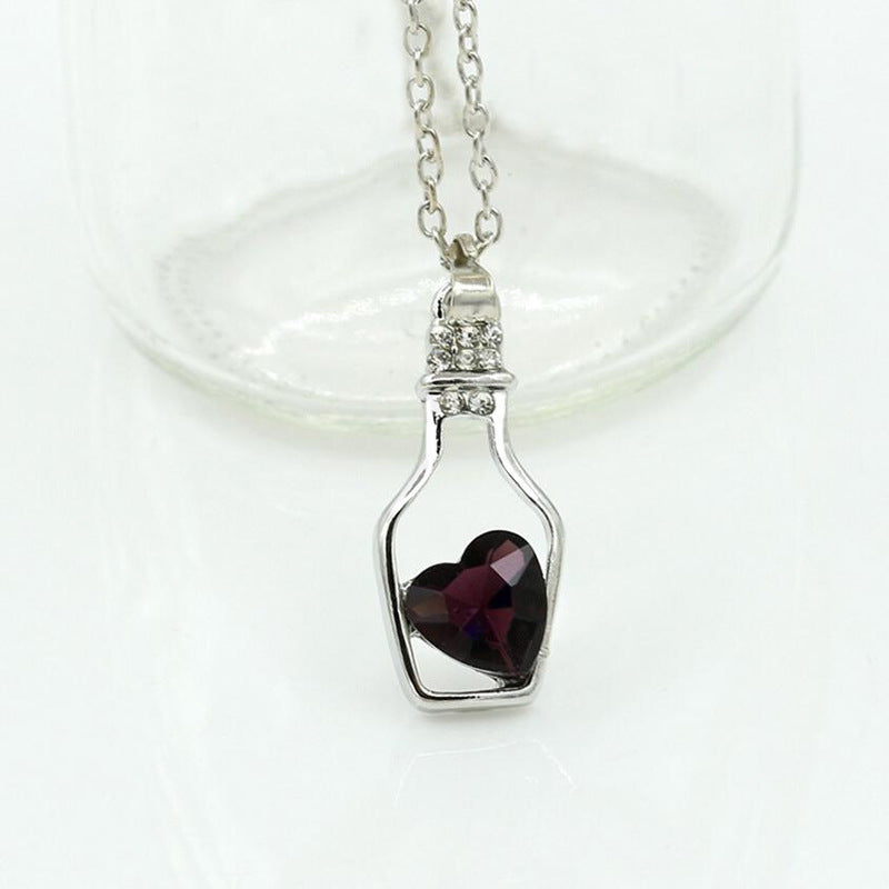 Wholesale New Love Crystal Bottle Drifting Bottle Clavicle Chain Fashion Accessory